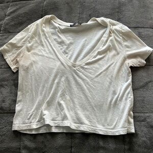 brandy melville white v neck top